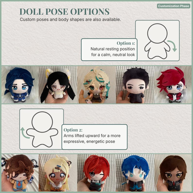 Custom Photo to Plush Doll | Personalized Character Commission | Handcrafted Chibi for OCs, Manga & Games | Professional Ultra Soft Art Doll - Image 6