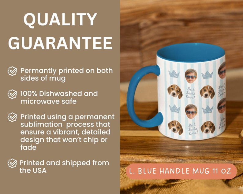 Personalized Photo Mug for Grandpa Papa Baby Face Coffee Cup Custom Baby Mug Gift for Daddy Grandpa Fathers Day Gift Pops Dada gift - Image 3