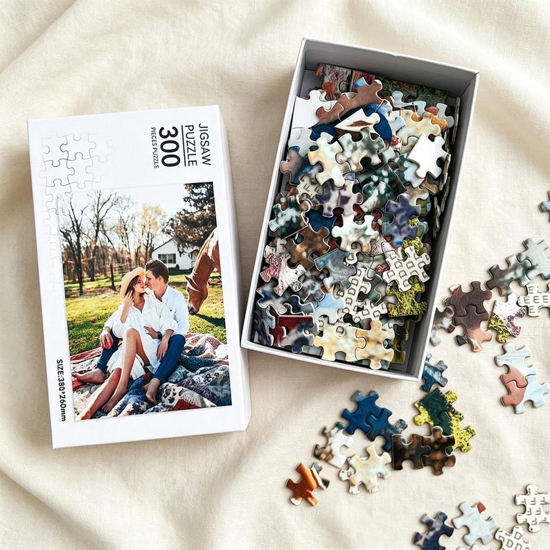 Personalized Photo Puzzle: Custom Jigsaw Puzzle 120/300/500/1000 Pieces, Puzzle from Your Picture, Gift for Him Her Couples Adults - Image 2