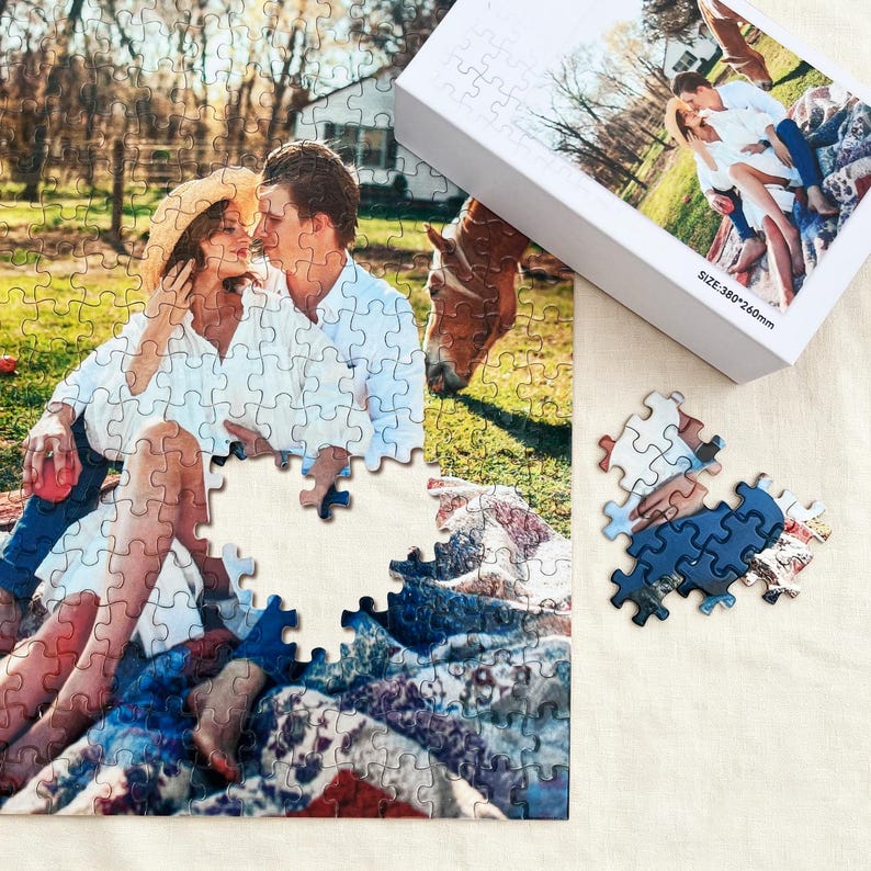 Personalized Photo Puzzle: Custom Jigsaw Puzzle 120/300/500/1000 Pieces, Puzzle from Your Picture, Gift for Him Her Couples Adults