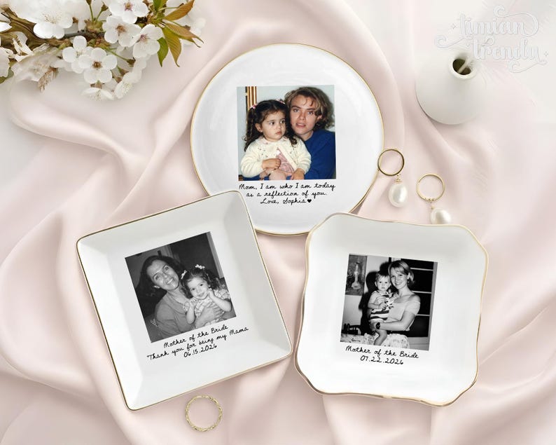 Personalized Mom Photo Jewelry Dish: Ceramic Trinket Tray Gift for Mom, Thank You Grandma, Birthday Ring Dish Gift, Mom Gift from Daughter - Image 4