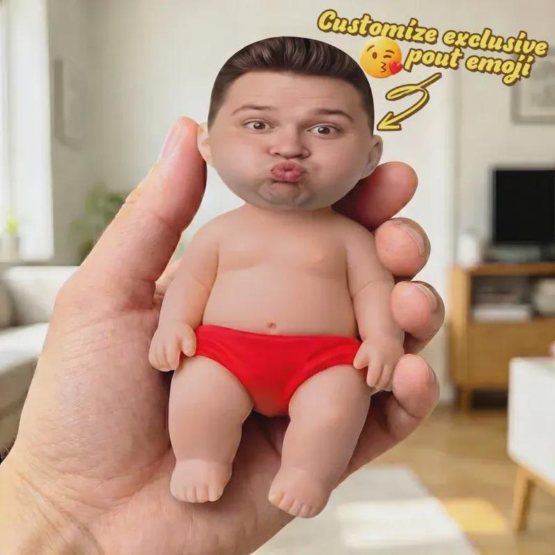 Custom Face Stress Doll – Custom Squishy Stress Relief Toy, Funny Desk Gift for Dad, Husband, Boyfriend & Coworkers - Image 2