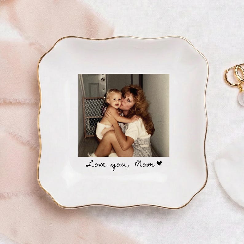 Custom Photo Trinket Tray, Photo Gifts for Mothers Day Gift, Mom Ring Dish, Jewelry Storage, Gifts for Mom Photo Gift, Photo Trinket Dish