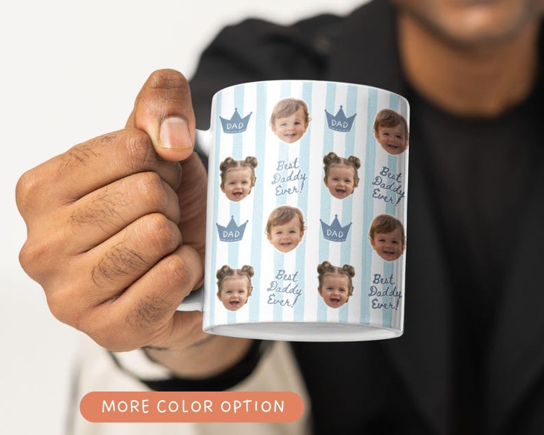 Personalized Photo Mug for Grandpa Papa Baby Face Coffee Cup Custom Baby Mug Gift for Daddy Grandpa Fathers Day Gift Pops Dada gift - Image 2