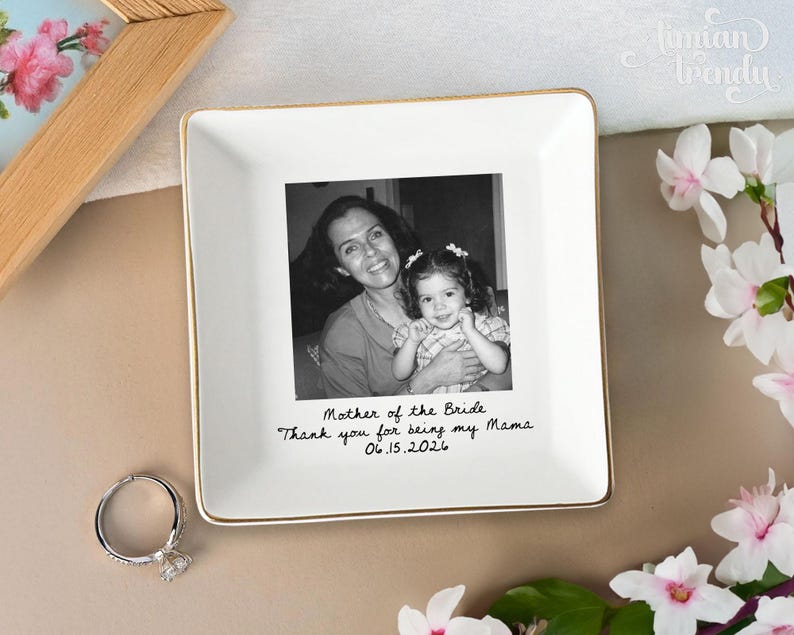 Personalized Mom Photo Jewelry Dish: Ceramic Trinket Tray Gift for Mom, Thank You Grandma, Birthday Ring Dish Gift, Mom Gift from Daughter - Image 6