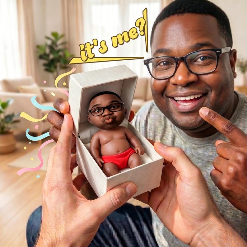 Custom Face Stress Doll – Custom Squishy Stress Relief Toy, Funny Desk Gift for Dad, Husband, Boyfriend & Coworkers