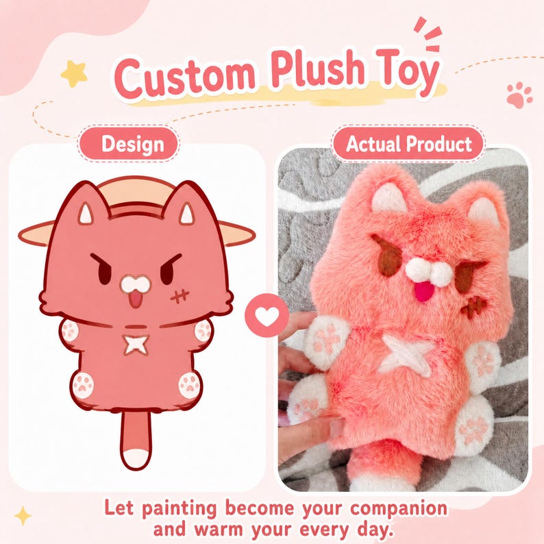 Handmade Custom Plush,Custom from Your Art/Photos,OC Plushie,Anime Dolls,Child's Drawing Plush toys,Gifts for child,Surprise Gift