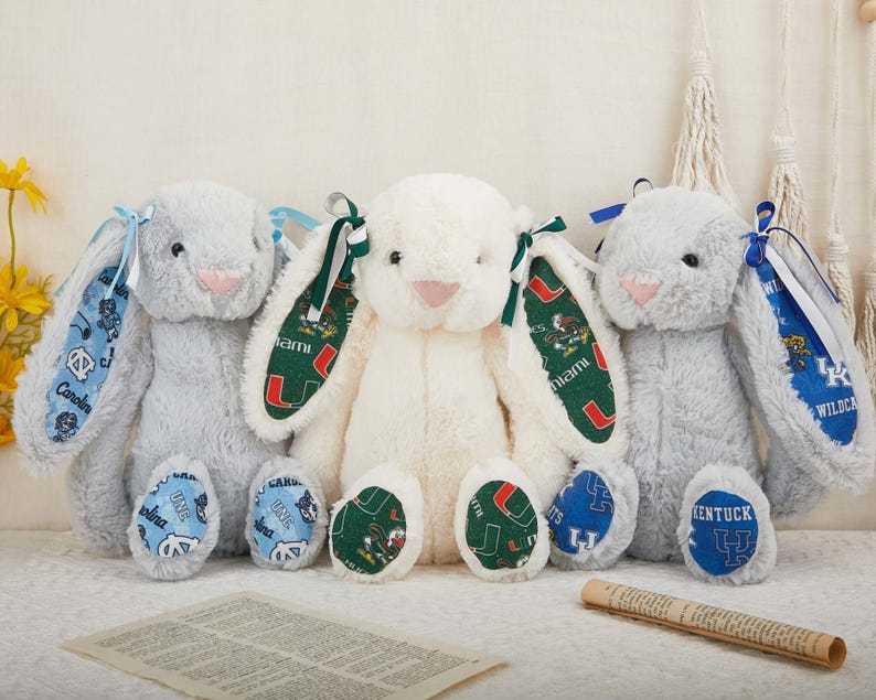 Personalized College Graduation Bunny Class of 2026, Custom Embroidered Grad Bunny with Name,College Graduation Gift - Image 2