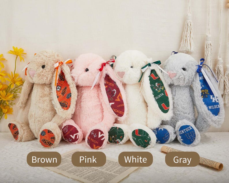 Personalized College Graduation Bunny Class of 2026, Custom Embroidered Grad Bunny with Name,College Graduation Gift - Image 4