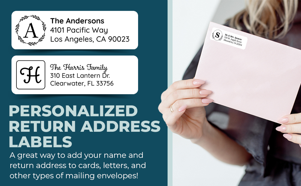 personalized monogram address labels