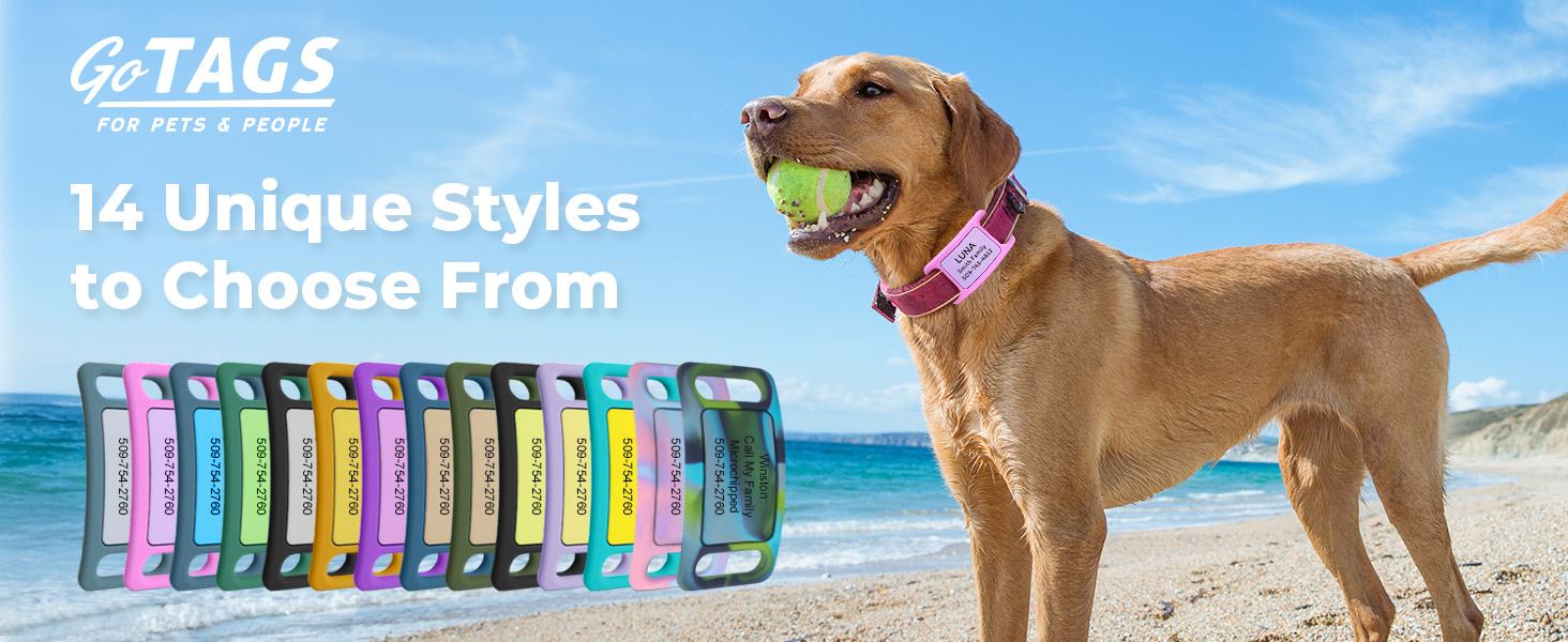 14 silicone slide-on dog tag color options to choose from
