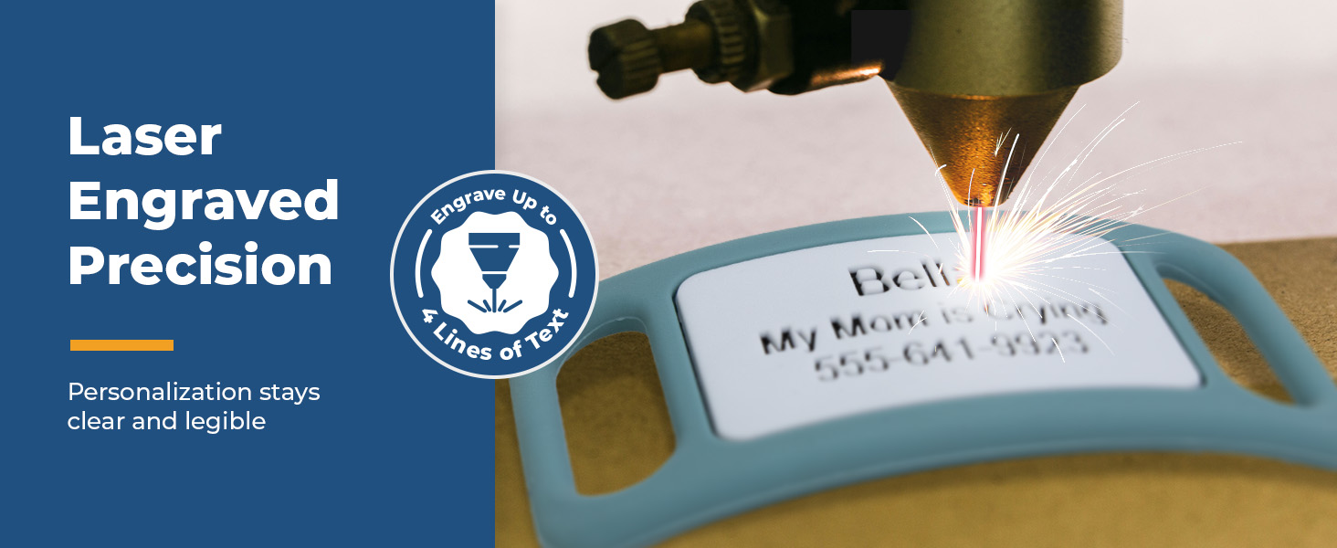 Laser engraving silicone slide-on dog tag