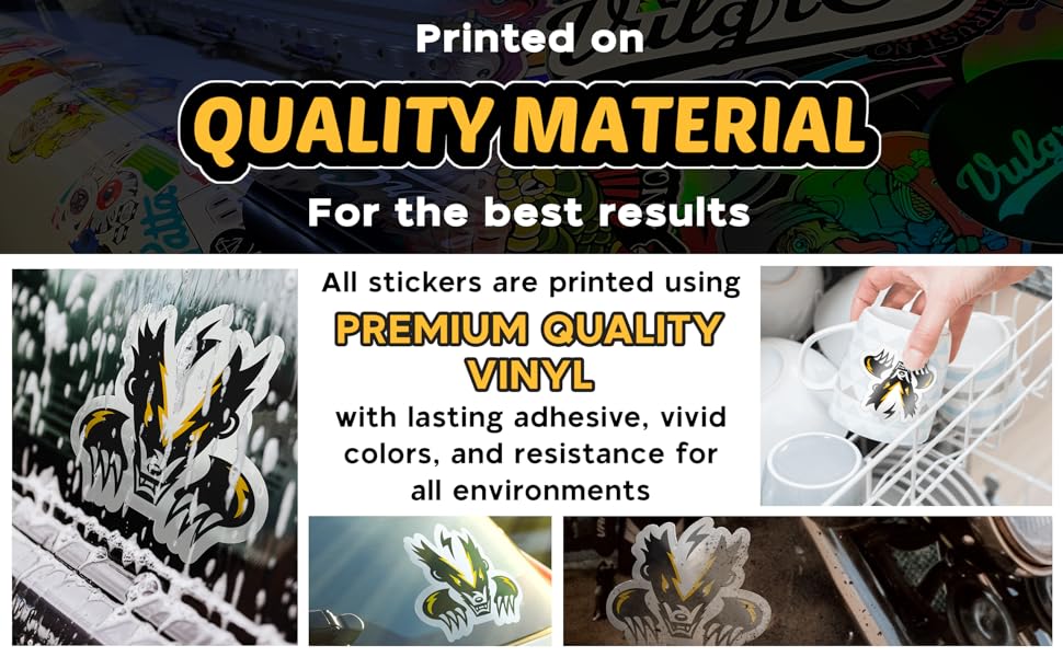 VulgrCo Custom Stickers Personalized Made Design Your Own Packs Vinyl Waterproof Decal Bumper
