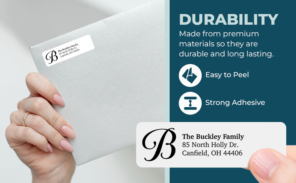 Durable address label stickers