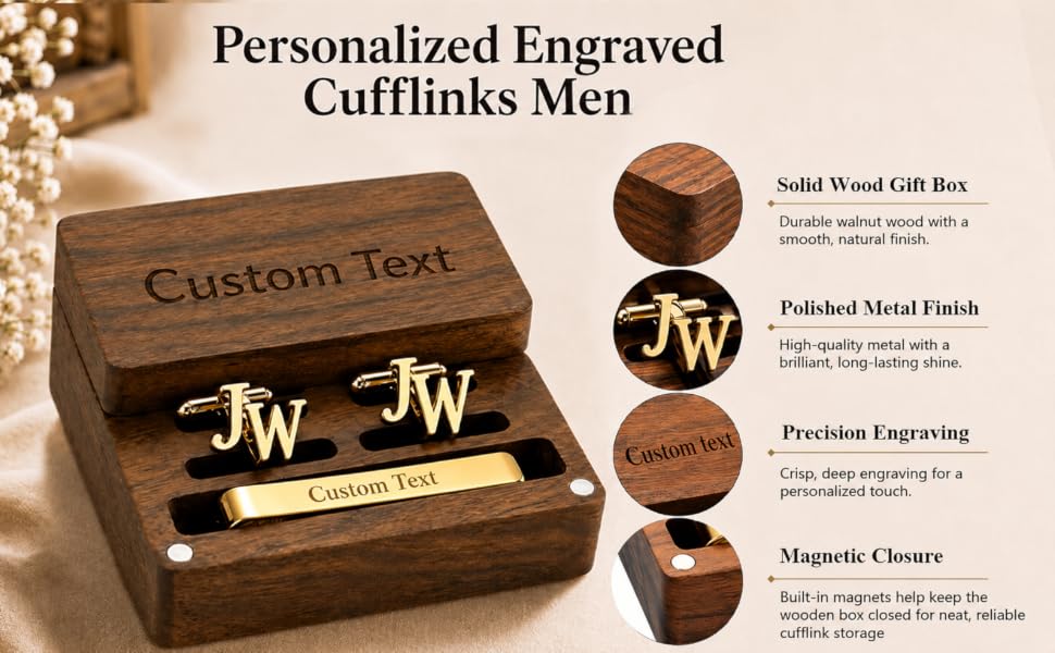 Initial Cufflinks for Men